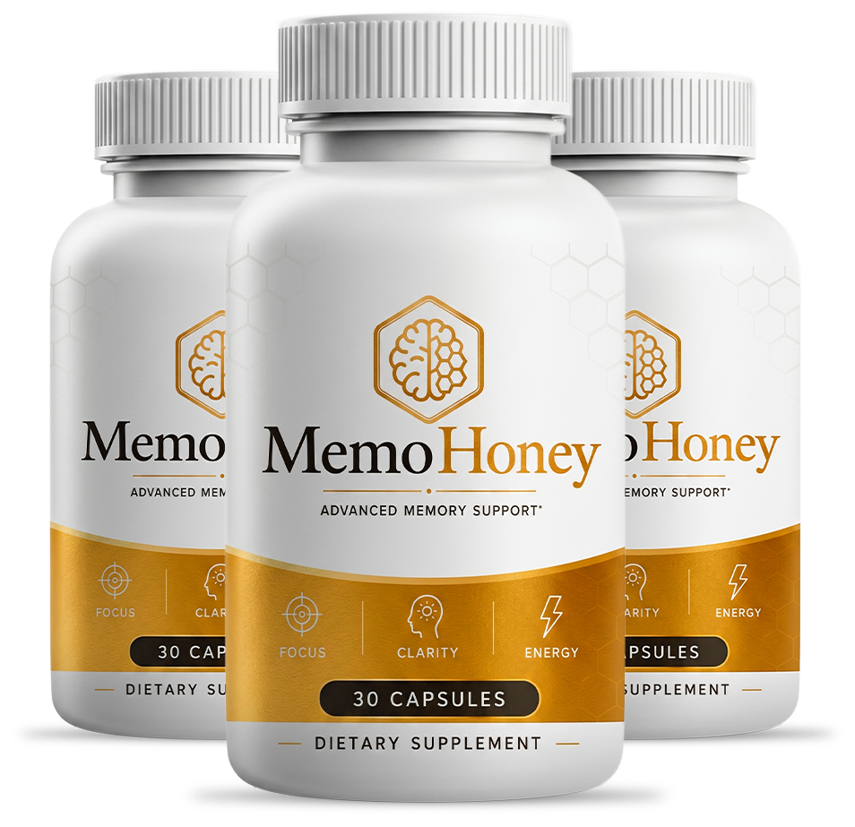 MemoHoney Advanced Memory Support three bottle package — 30 capsules per bottle